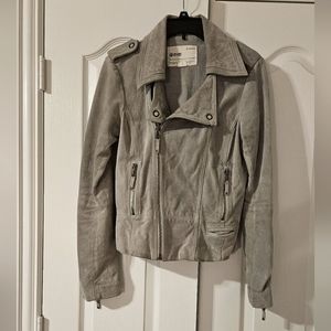 Ever Suede Zip up jacket with zip up sleeves medium gray.